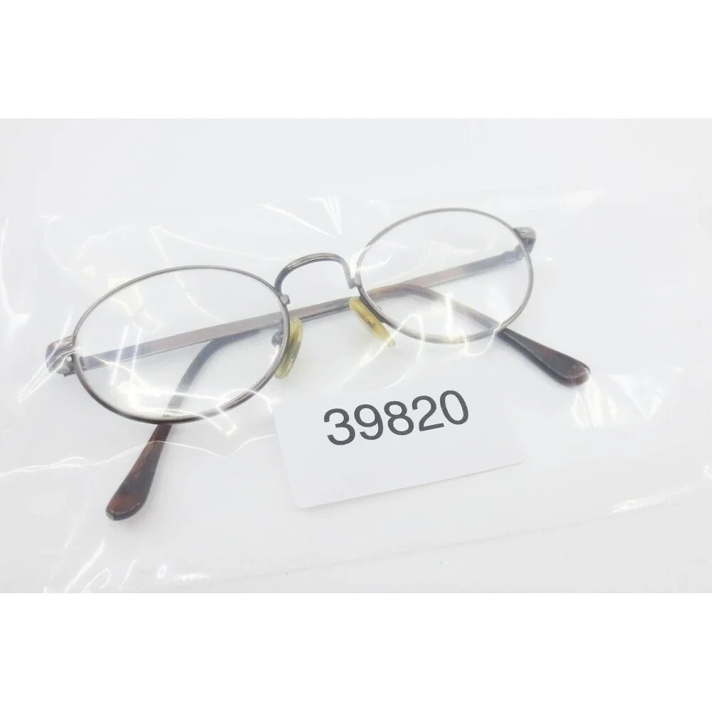 Bobbie Oval Copper Metal Eyeglasses Frames 49-20-140 Etched Temples Vintage